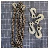 T6 5Pc 1/4 X 6 Ft Chain 4 X 3/8 Clevis hooks