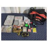 P2 25+Pc Luures Fishing tackle Hooks reel Bag