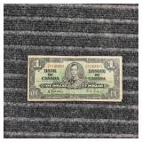LB Canadian Dollar 1937 1937 Canadian dollar. Vint