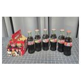C3 6Pc Coca-cola Nascar glass bottles