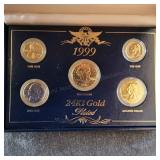 LB US  coins 1999 24KT Gold plated 1999 U.S. coin