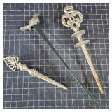 N3 3pc Fairy garden decor, spike finniels