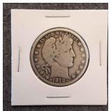 LB Barber Half dollar 1912 Silver 1912 Barber half