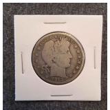 LB Barber Half dollar 1913 D Silver 1913-D Barber