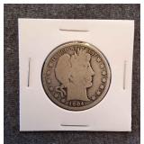 LB Barber Half dollar 1904 O Silver 1904-O Barber