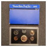 LB Proof Set US coins 1969 Silver Half 1969 U.S. P