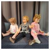 Q2 3pc Vintage Large dolls Approx 30"