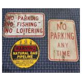 K3 3Pc No parking signs Warning fas Metal