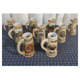 Q2 9Pc Strohs Beer steins