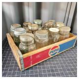 E3 13pc Pepsi Crate, Bale tops, Mason Jars, Atlas,