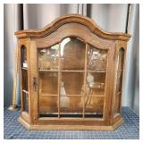 T1 Oak Curio Cabinet 8x28x30"