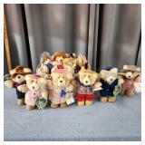 L6 16pc Fuskins Teddy Bears Wendys Happy Holidays