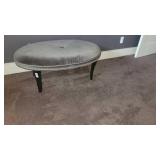 Oval Cushioned Velvet Bench