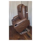 Brown Leather Power lift Reclining Chair