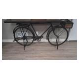 Vintage Bicycle base table w/ walnut grain top