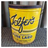 S2 Telfer's Owosso Lard Tin 50lb size