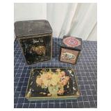 K2 3pc lipton plantation, Blue B vintage tins