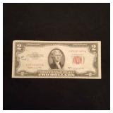 LB 2 dollar bill Red seal 1953 B