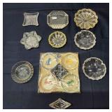 K2 10Pc Clear glass Ashtrays Vintage