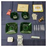 L4 17Pc Cigar cases Glassware Dice Brass bell