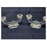 L4 2Pc Crystal Candle holders Val st lambert