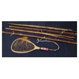 T5 5Pc Cain Fishing poles Net