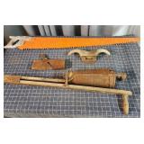 Q3 4pc Primative tools: Planter, (2) Drawshaves, S