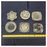 L4 6Pc Clear glass Ashtrays