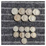 LB 16Pc Quarters / Dimes Washington Poosevelt 1941