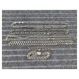 L3 6pc Chains Sterling Silver Necklaces, Bracelet