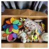 N5 LG Qty Easter Decor: stuffed rabbits, pinwheels
