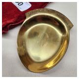 MC Pocket change Brass dish with velvet pouch