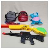 M4 5pc Spiderman Mask, (2) toy guns, Bear, Nintend
