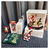 N2 6pc Spining chimes, Coke Santa, Snowbabies,