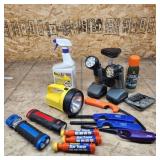 T5 15pc (4) Lighters, (5) flashlights, waterproofi