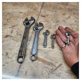 T2 5pc 10in to small Adjustable wrenches