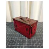 p2 vintage steel ammunition box
