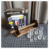 F3 3pc Water filter pitcher, Paper towel rack, Sho