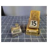 H2 2pc Counter Brass Date Calendar