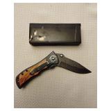 MC lock blade Knife Wood handle