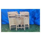 E 12pc Wooden Folding Chairs