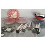 F Pyrex glass pie plates cookie cutters cooling ra