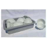 E 40+ 7in Ceramic Bowls in Bus tub