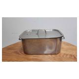A Stainless Steel 2 handle 11.75x8.75x5 With 4 inc