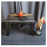 Craftsman router mounted in a benchtop router tabl