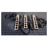 G2 - Lot of Three 6-Outlet Metal Power S Set of th
