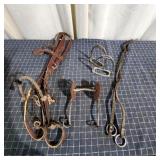 F3 - Vintage Horse Tack Lot " Bridles, Lot of vi