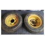 YD - Pair of John Deere Yellow Steel Whe Two steel