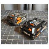 Pair of Ridgid 18V Hyper Lithium-Ion battery packs
