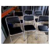 Lot 8005 6 folding chairs with padded seats Chrome